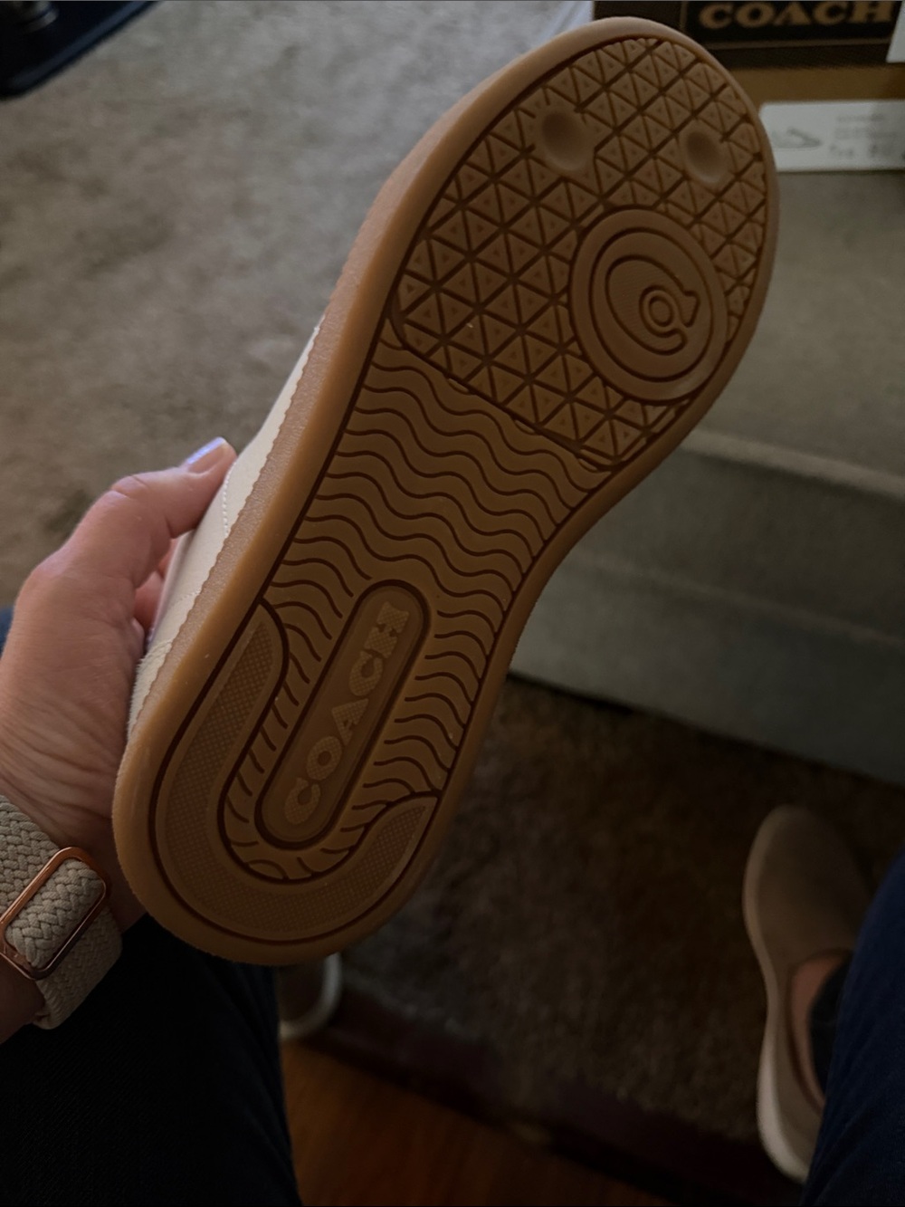 Coach Cream and Gum Sole Low-Top Sneakers - Picture 3 of 7